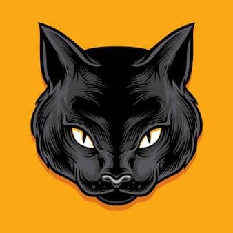 inksyndromeartwork from Freepik: Black cat head vector illustration