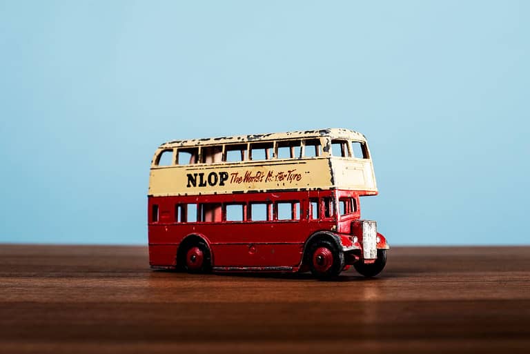 classic antique toy double decker bus